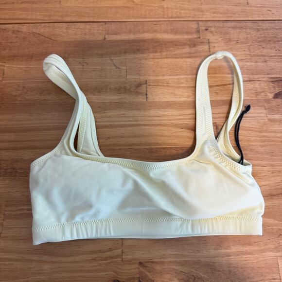 NWOT Girlfriend Collective Pale Yellow Padded Bikini Swim Top Size XXS - Picture 2 of 4